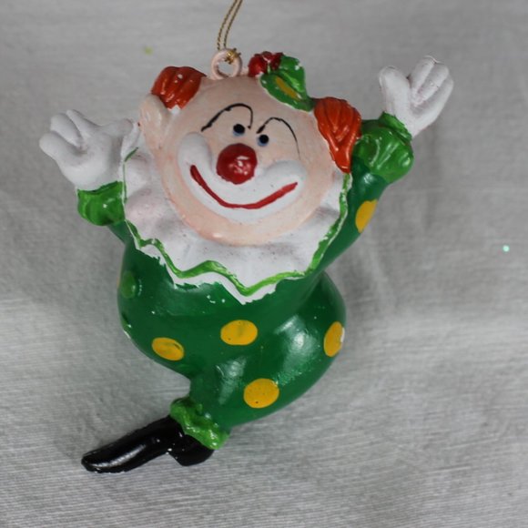 Plastic Blow Mold Ornament Lot Of 4 MCM Christmas Dancing Clowns Vintage Holiday - Picture 4 of 12
